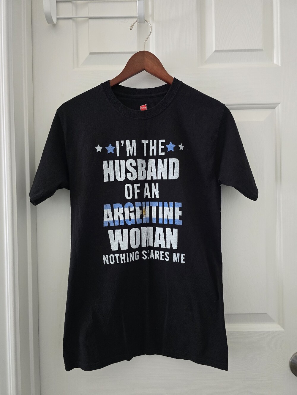 Funny Husband of an Argentine Woman Graphic T Shirt Size S Hanes